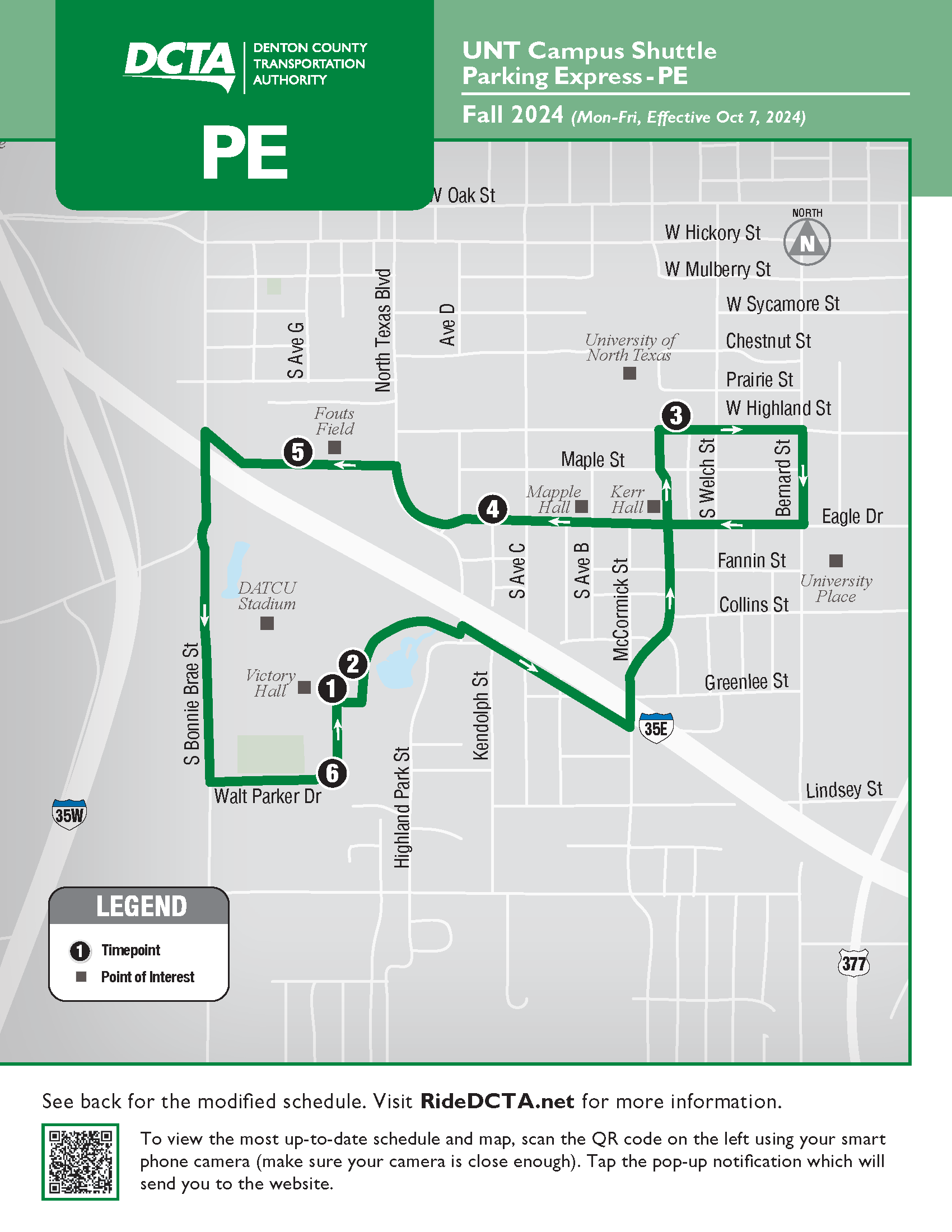 Parking Express Fall of 2024 Map