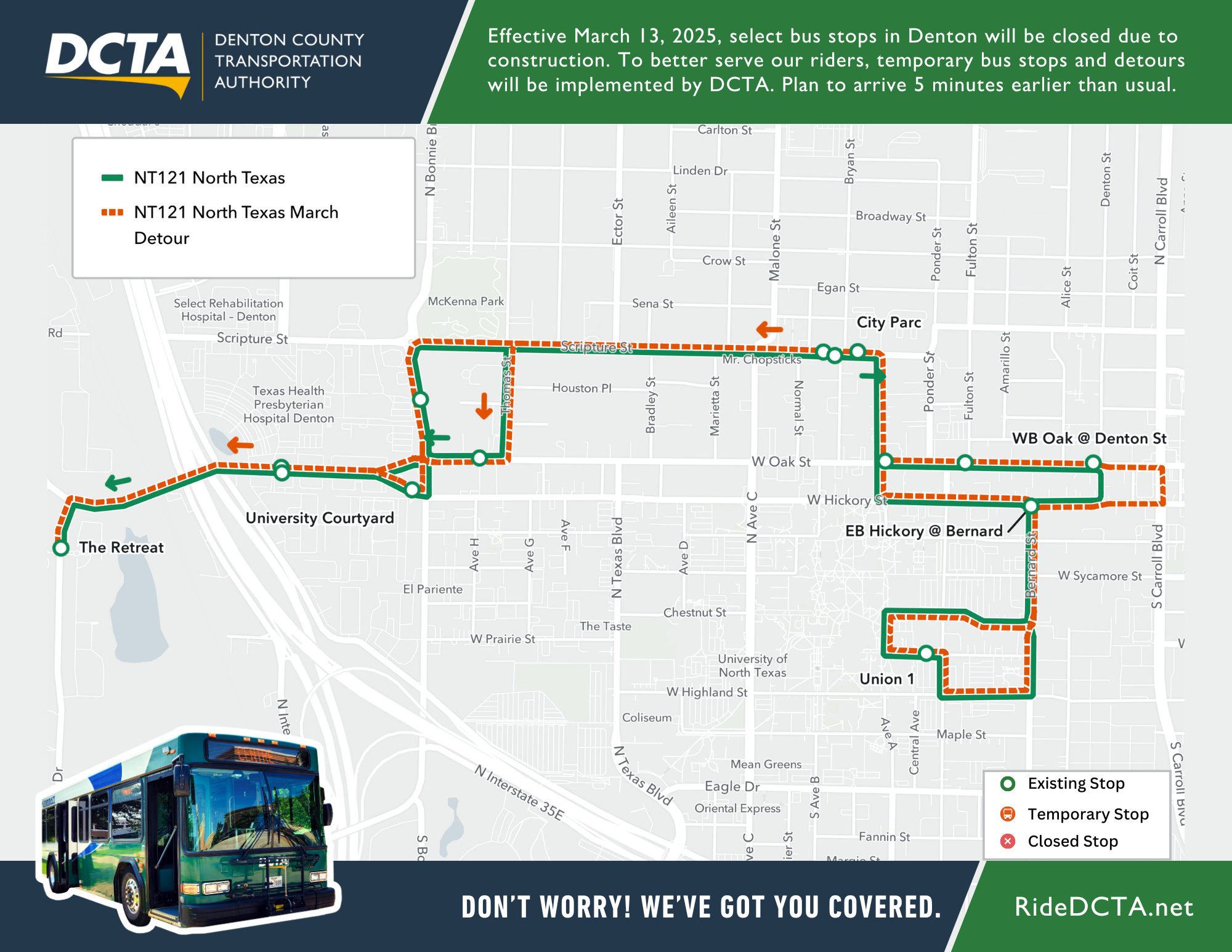 North Texas March 13 Detour