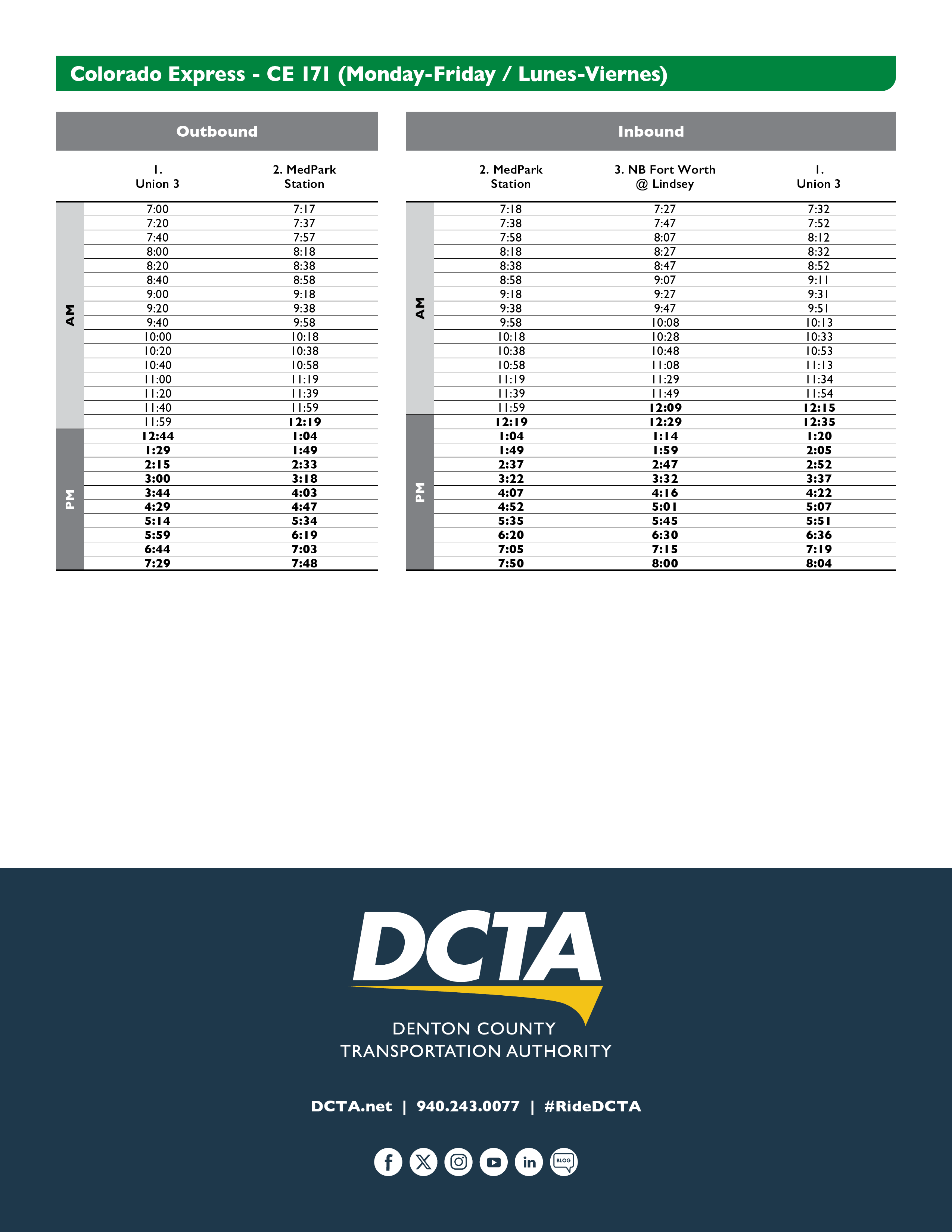 CE 171 Schedule