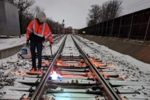 DCTA personnel operate track switch heaters to keep the A-train running on time during winter weather.