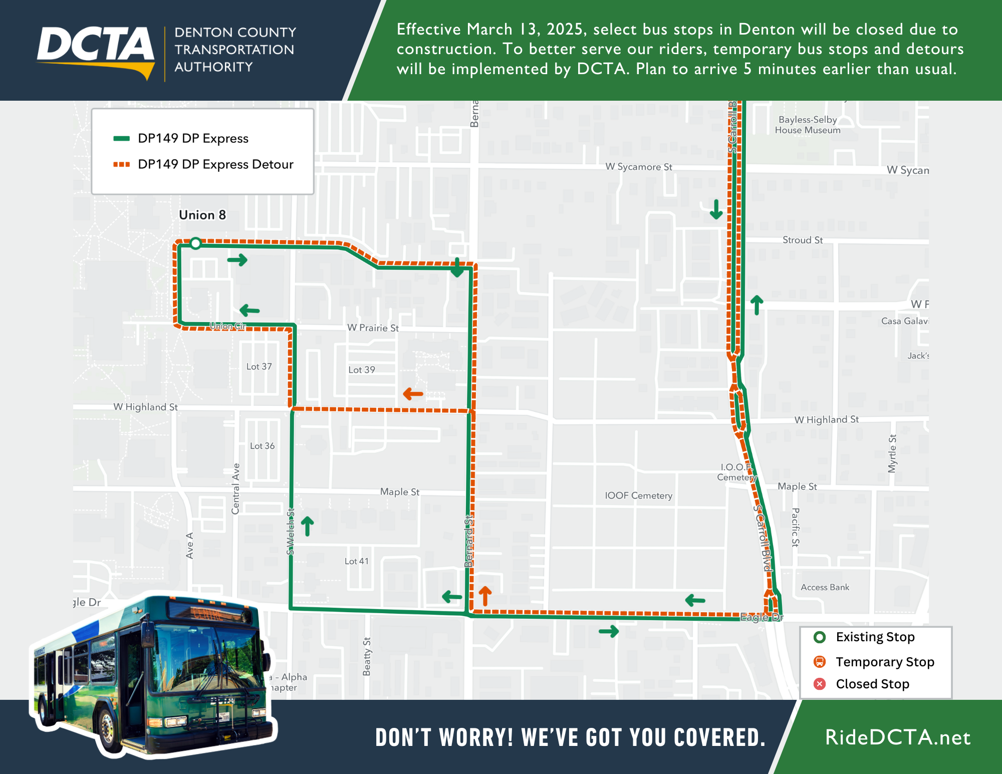 Discovery Park Express March 13 Detour